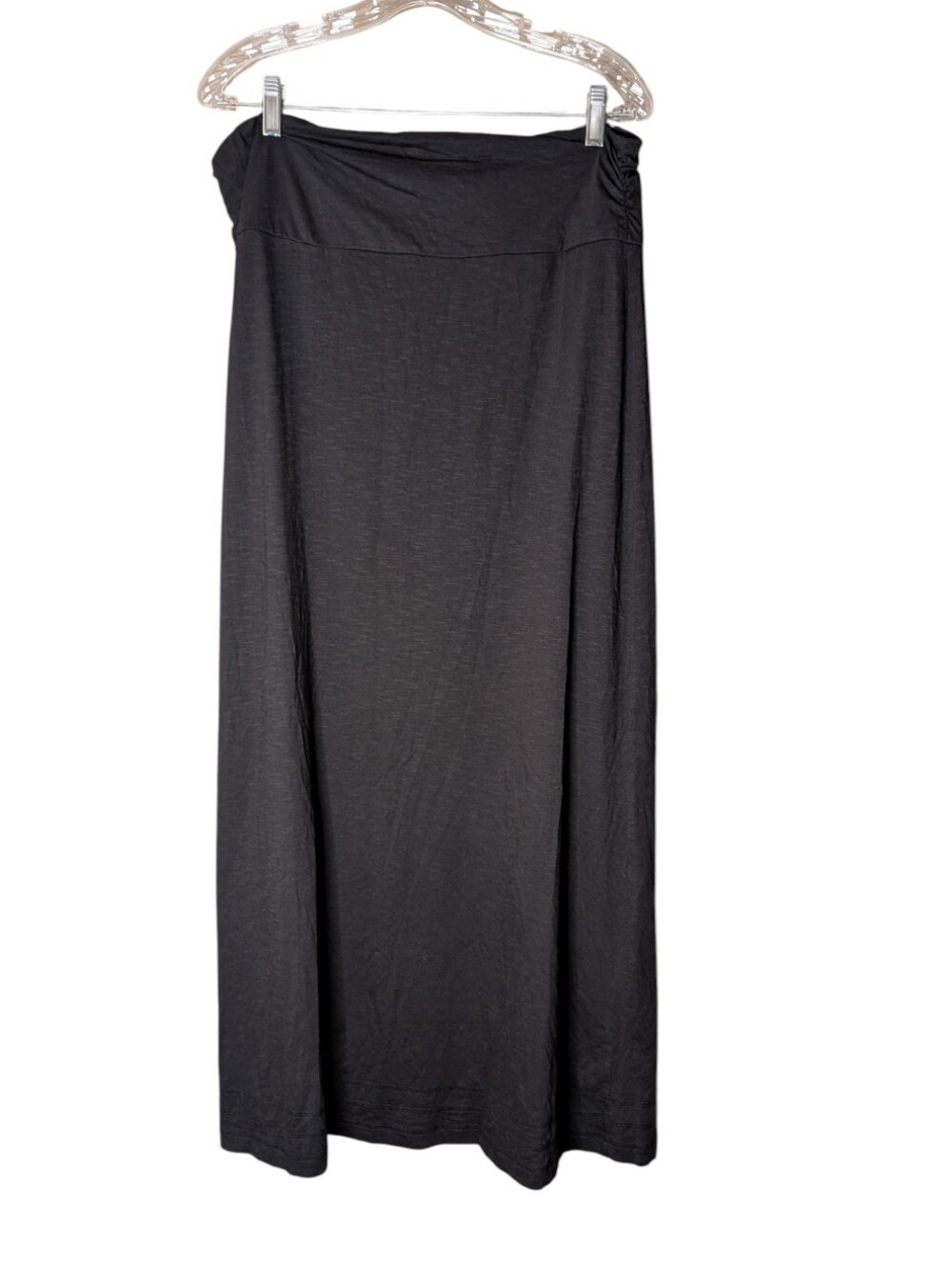 NWT Toad & Co Chakalaka maxi skirt black organic cotton tencil sz Large granola - Picture 1 of 6